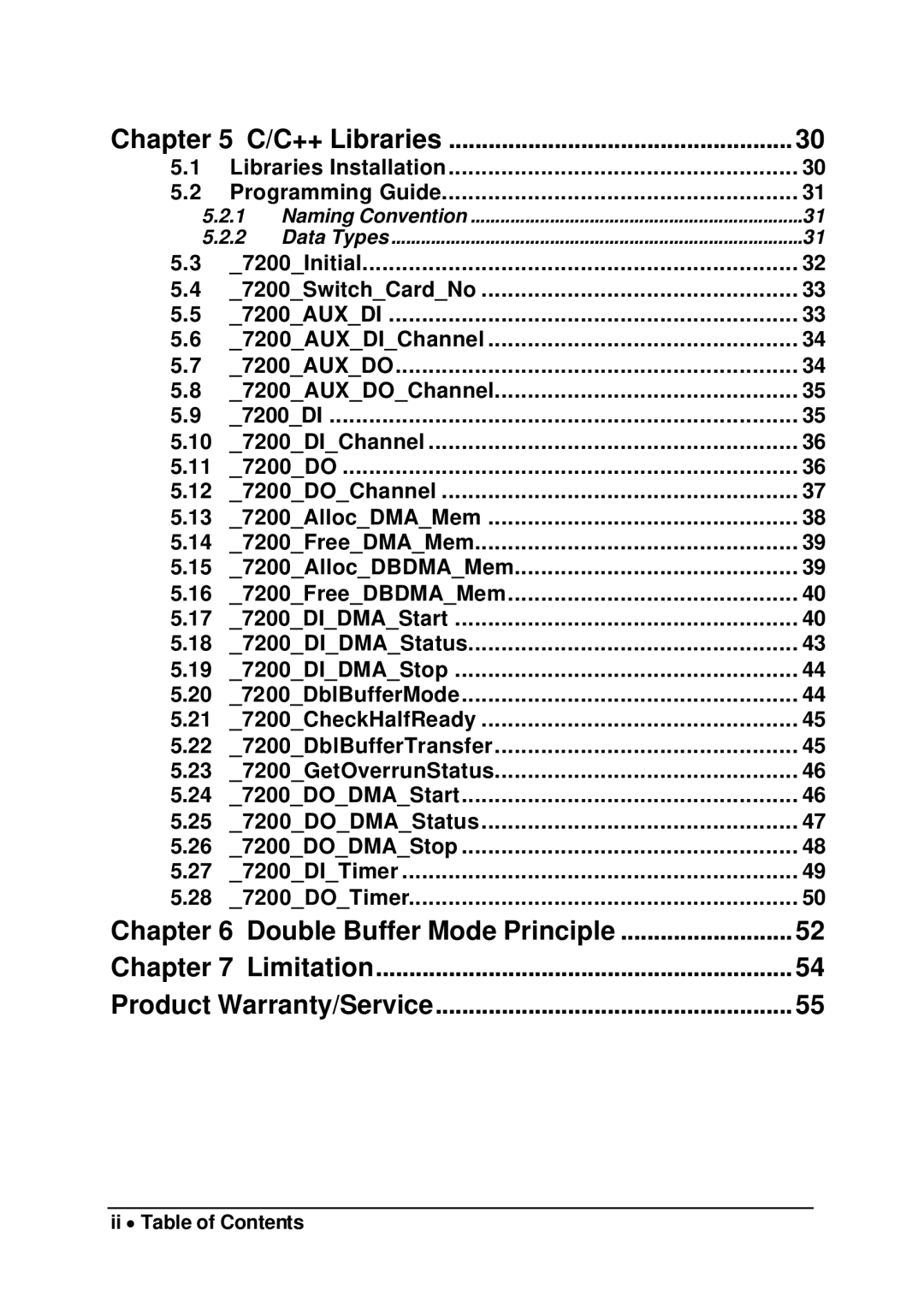 Intel cPCI-7200 manual Programming Guide, 7200DI 7200DIChannel, 7200DITimer, Ii ∙ Table of Contents 