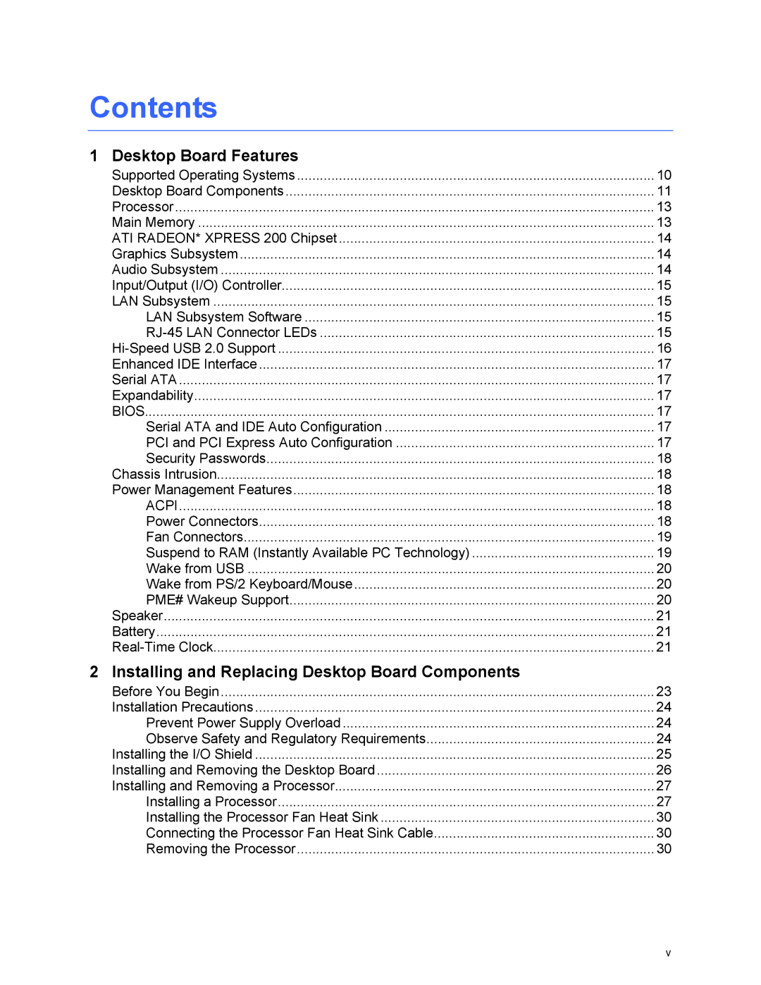 Intel D101GGC manual Contents 