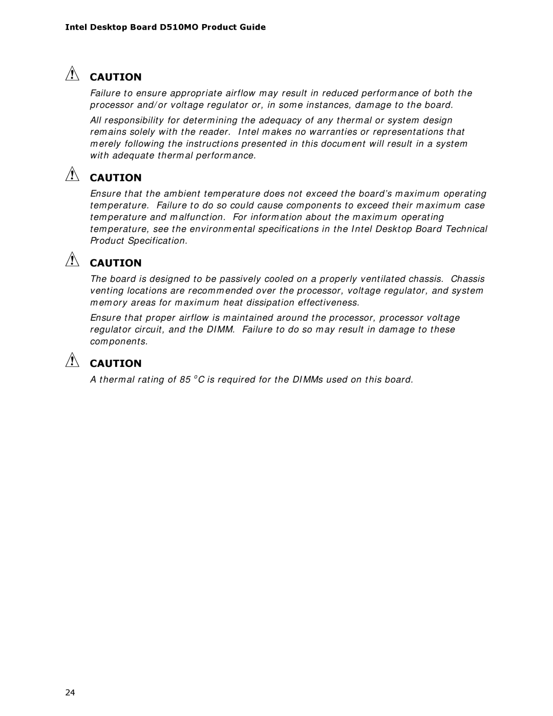 Intel manual Intel Desktop Board D510MO Product Guide 