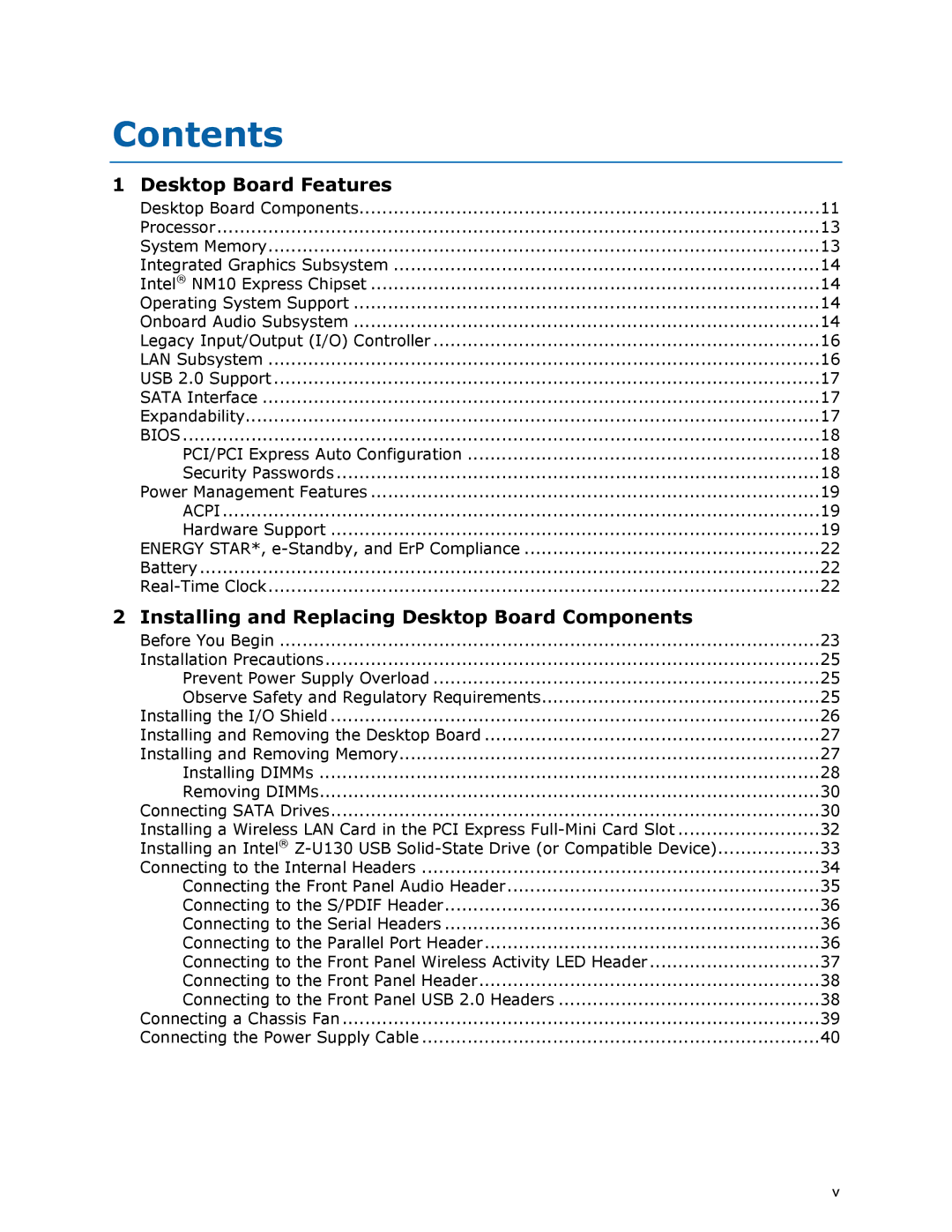 Intel D510MO manual Contents 