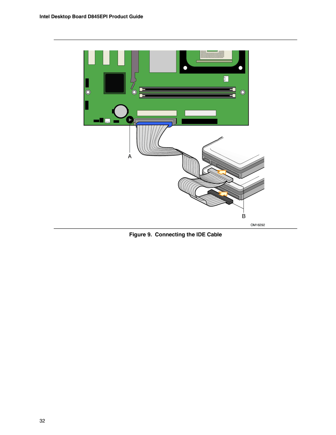 Intel D845EPI manual Connecting the IDE Cable 