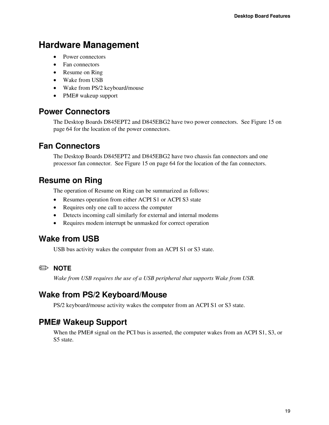 Intel D845EBG2, D845EPT2 manual Hardware Management 