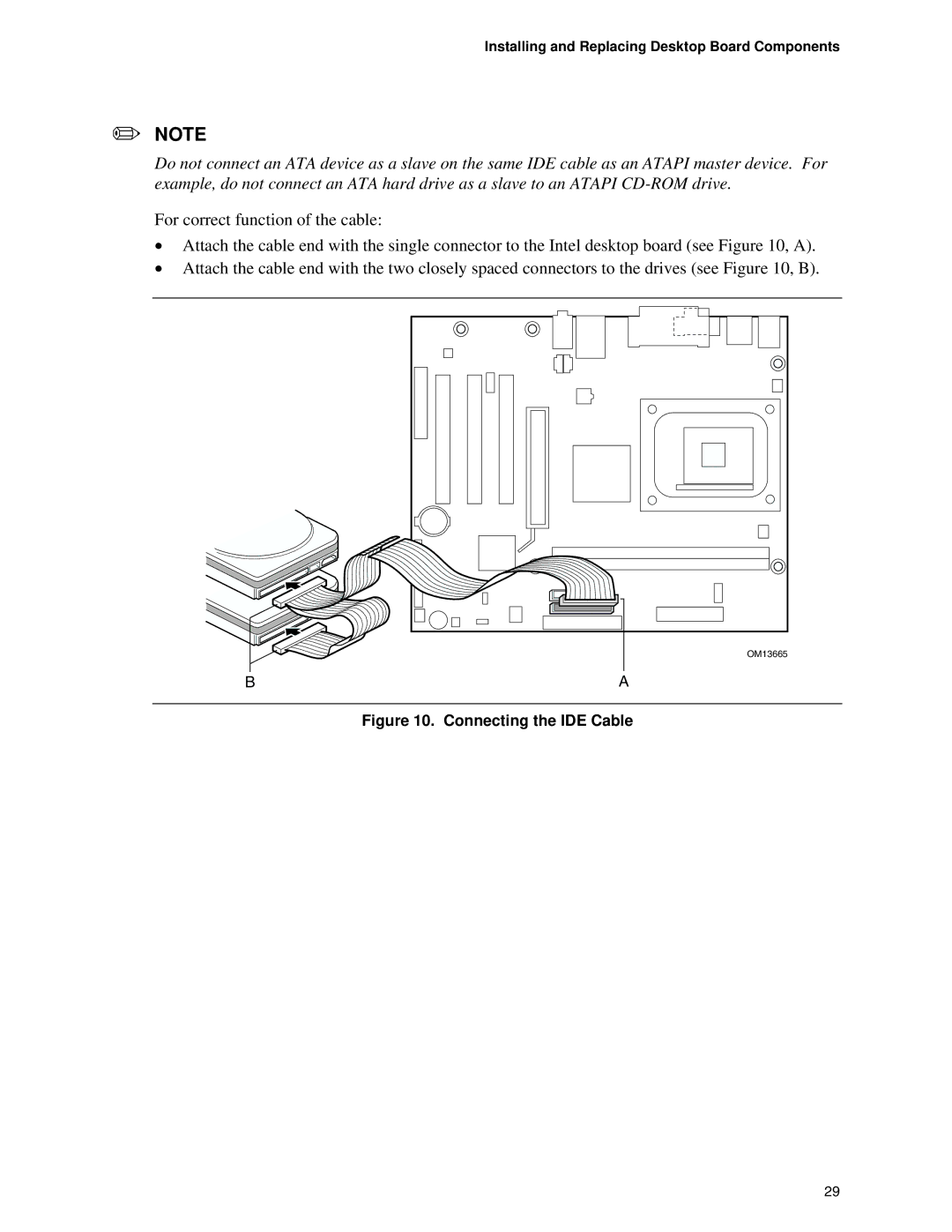 Intel D845EBG2, D845EPT2 manual Connecting the IDE Cable 