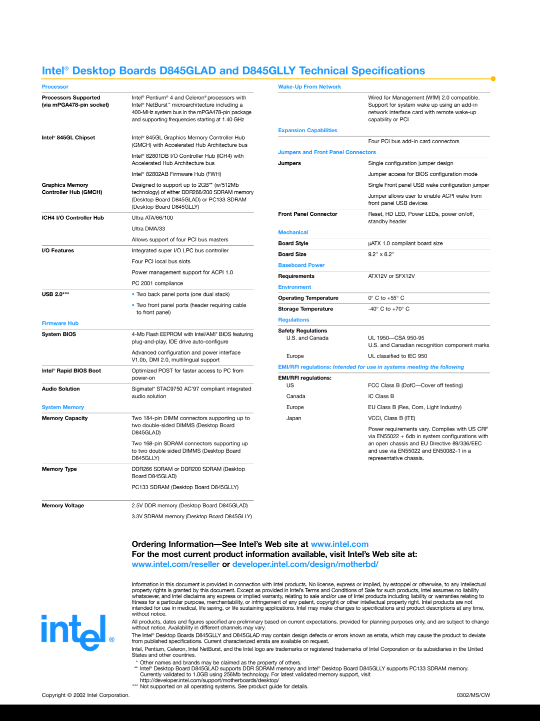 Intel D845GLAD, D845GLLY manual Expansion Capabilities 