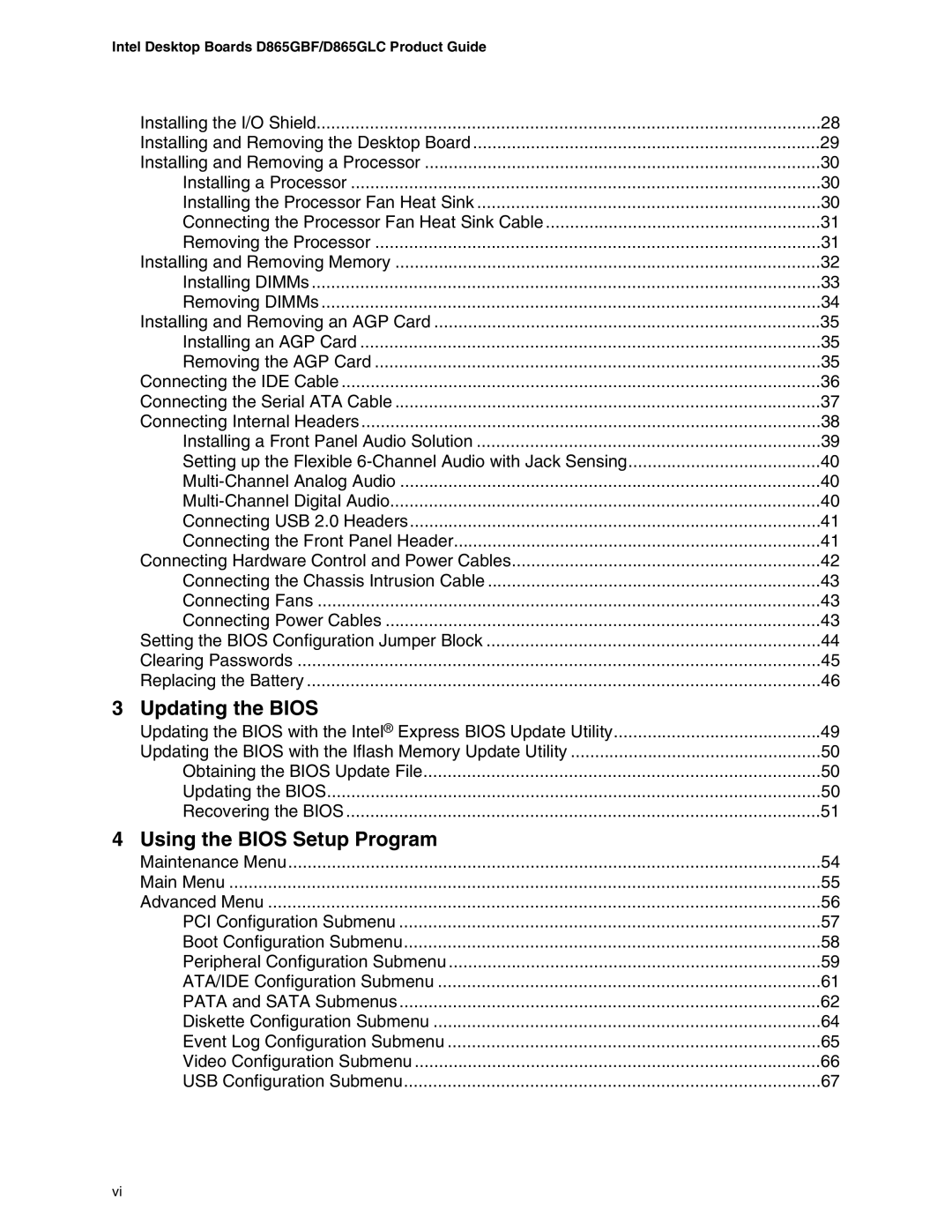 Intel D865GLC, D865GBF manual Updating the Bios 