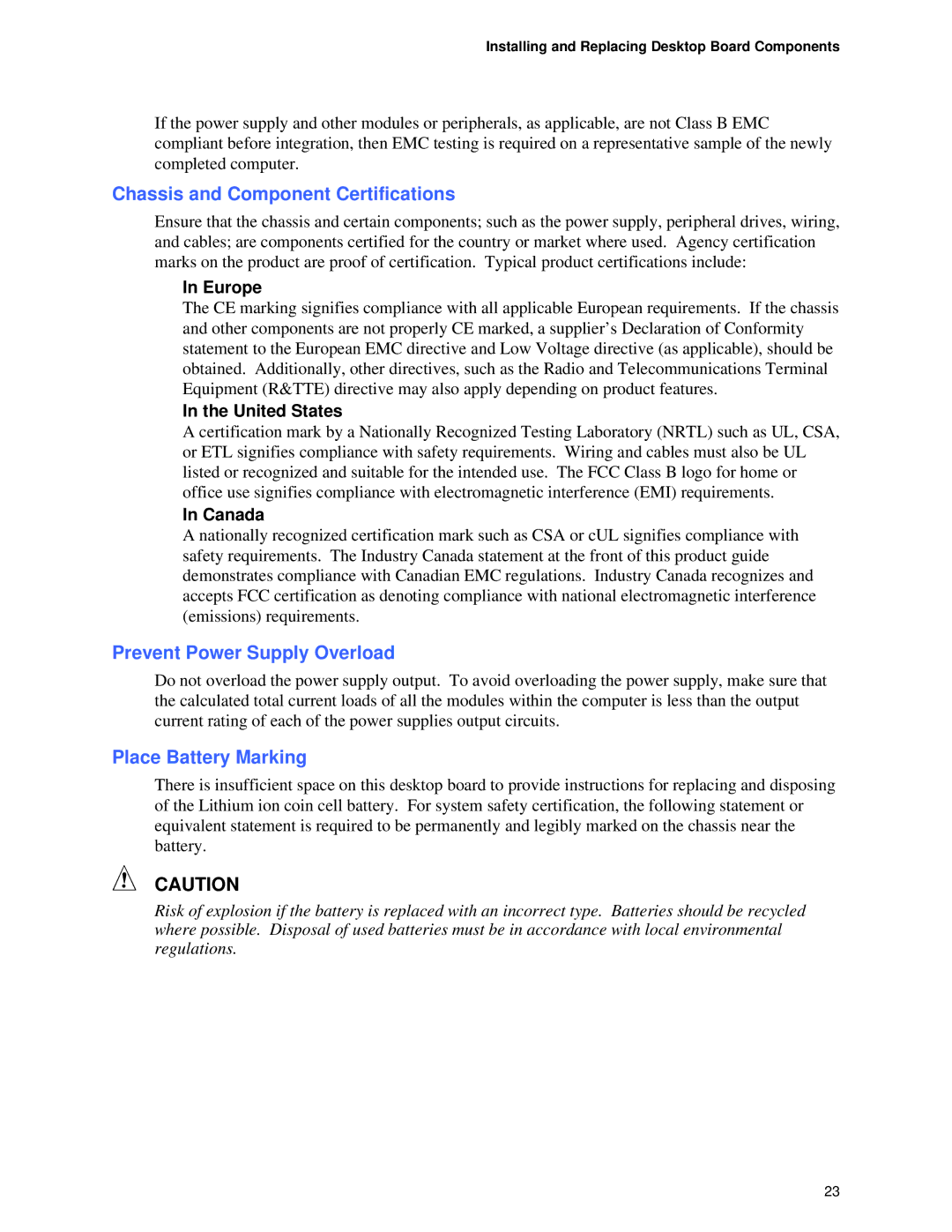 Intel D865GVHZ manual 