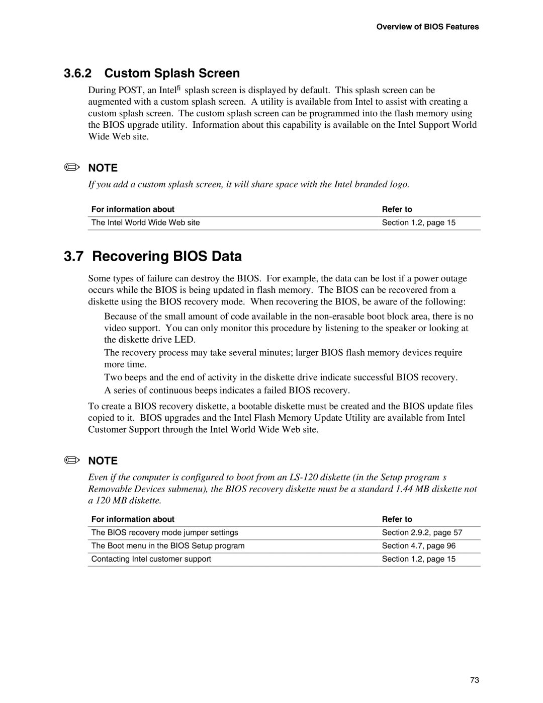 Intel D865PCD specifications Recovering Bios Data, Custom Splash Screen 