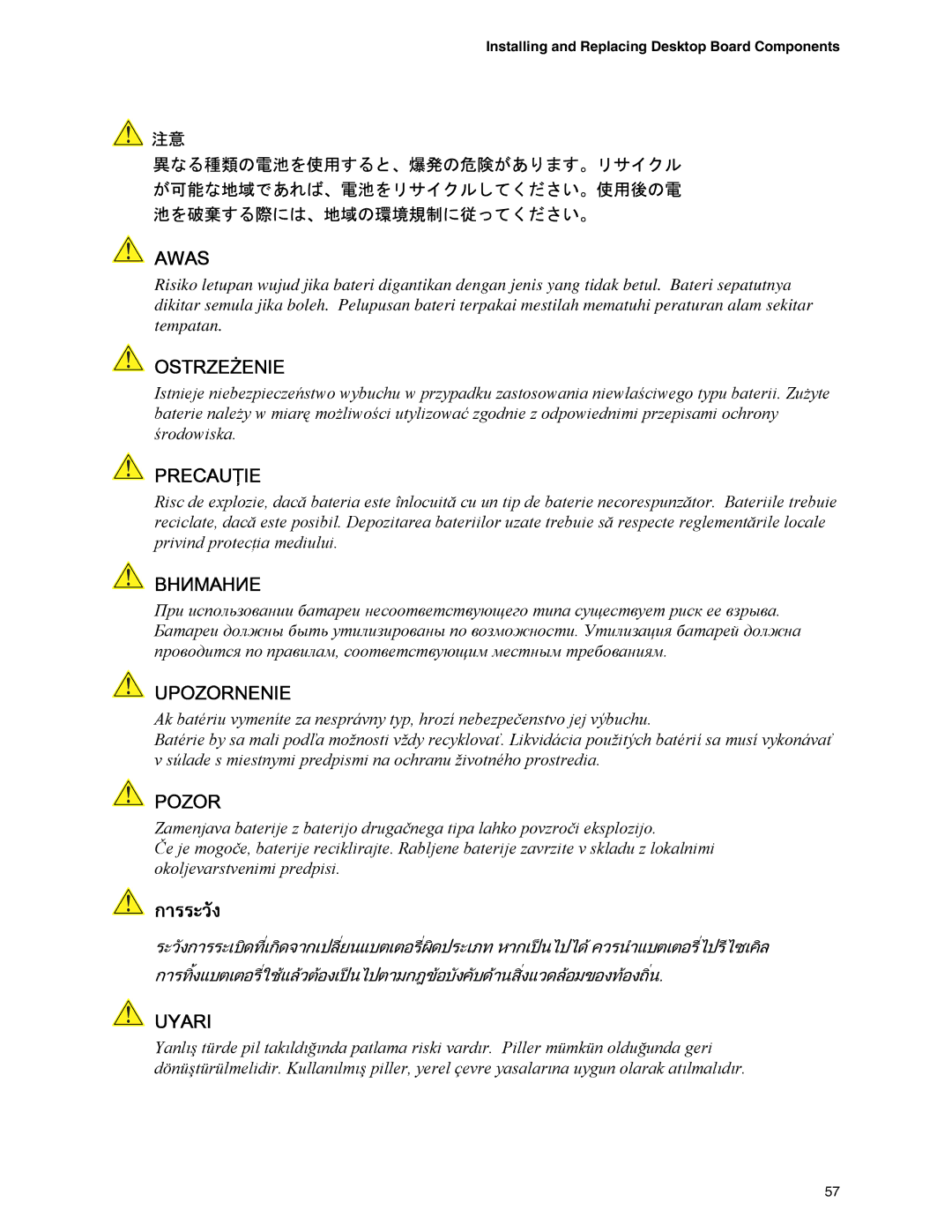 Intel D915GUX, D915GAG, D915GEV, D915GAV manual Awas 