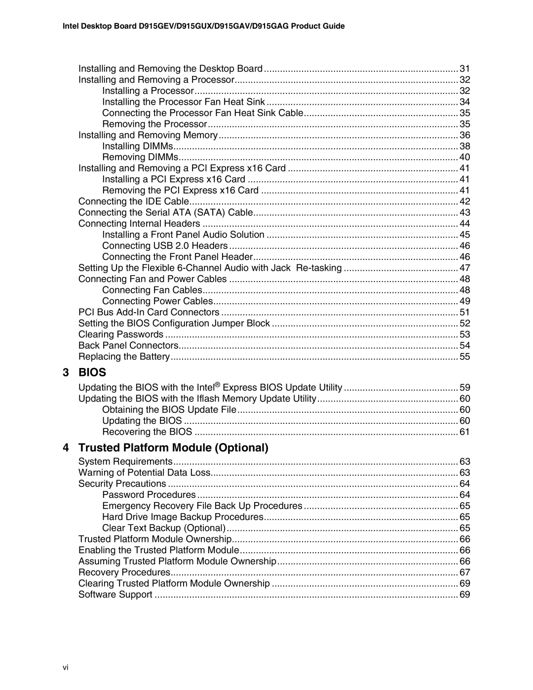 Intel D915GEV, D915GAG, D915GUX, D915GAV manual Bios 