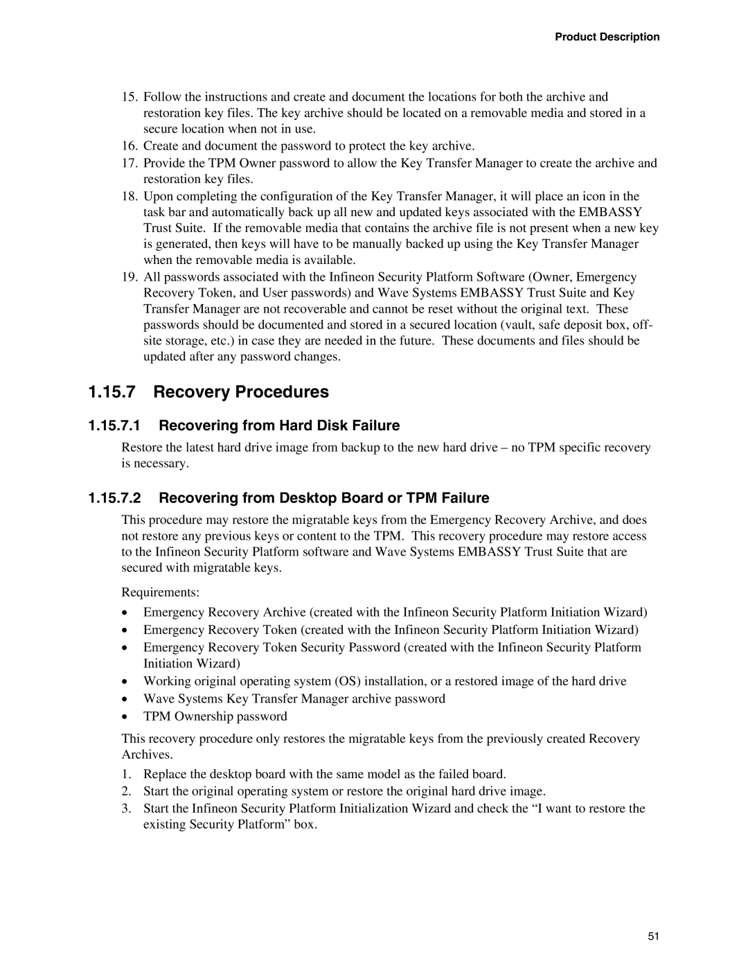 Intel D925XBC Recovery Procedures, Recovering from Hard Disk Failure, Recovering from Desktop Board or TPM Failure 