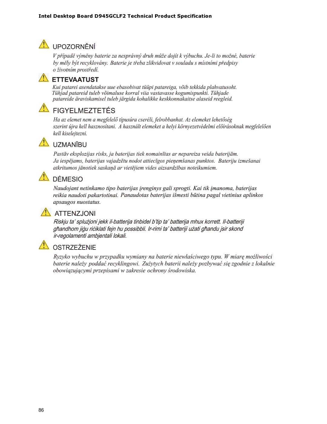 Intel D945GCLF2 specifications 