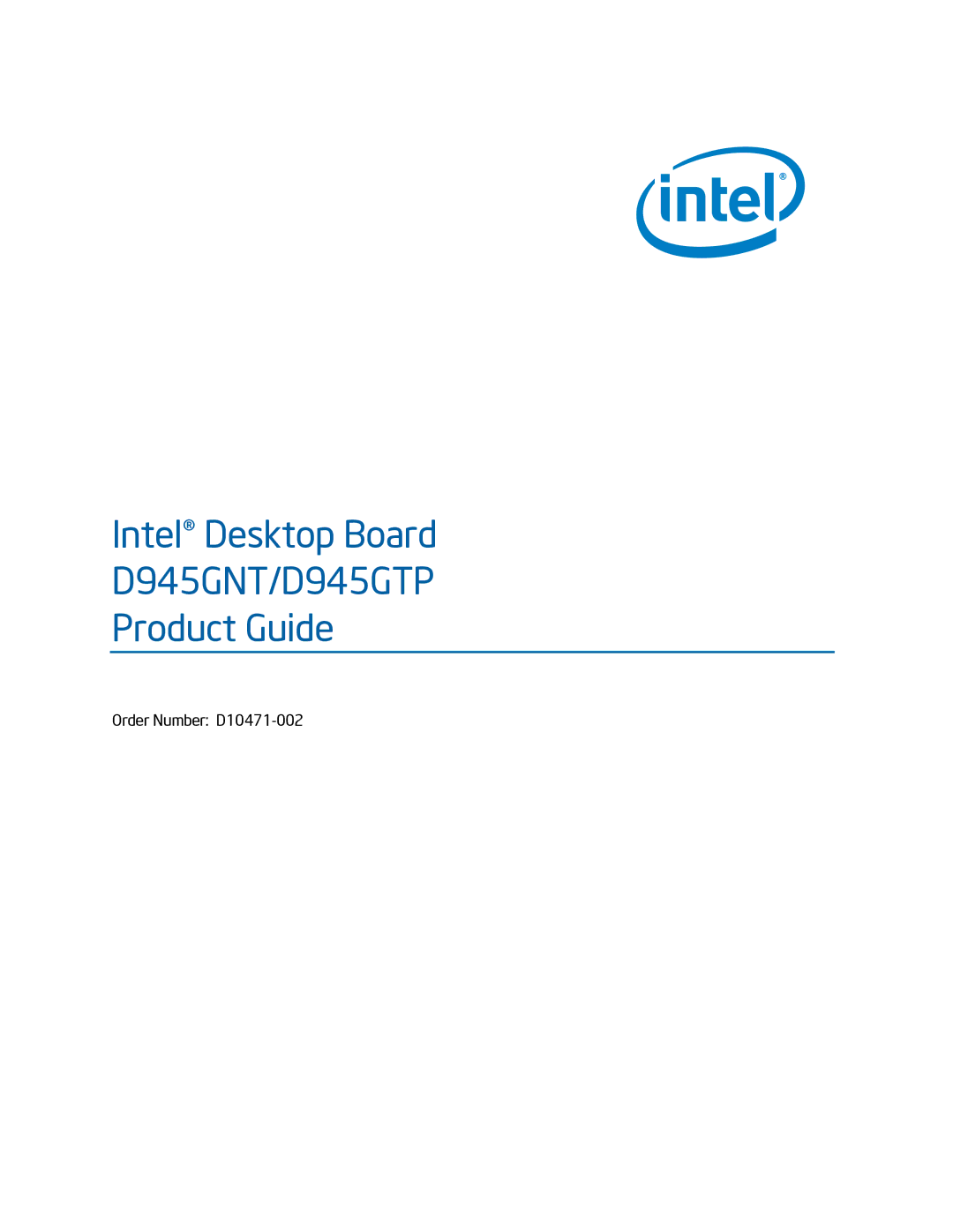 Intel D945GNT/D945GTP manual 