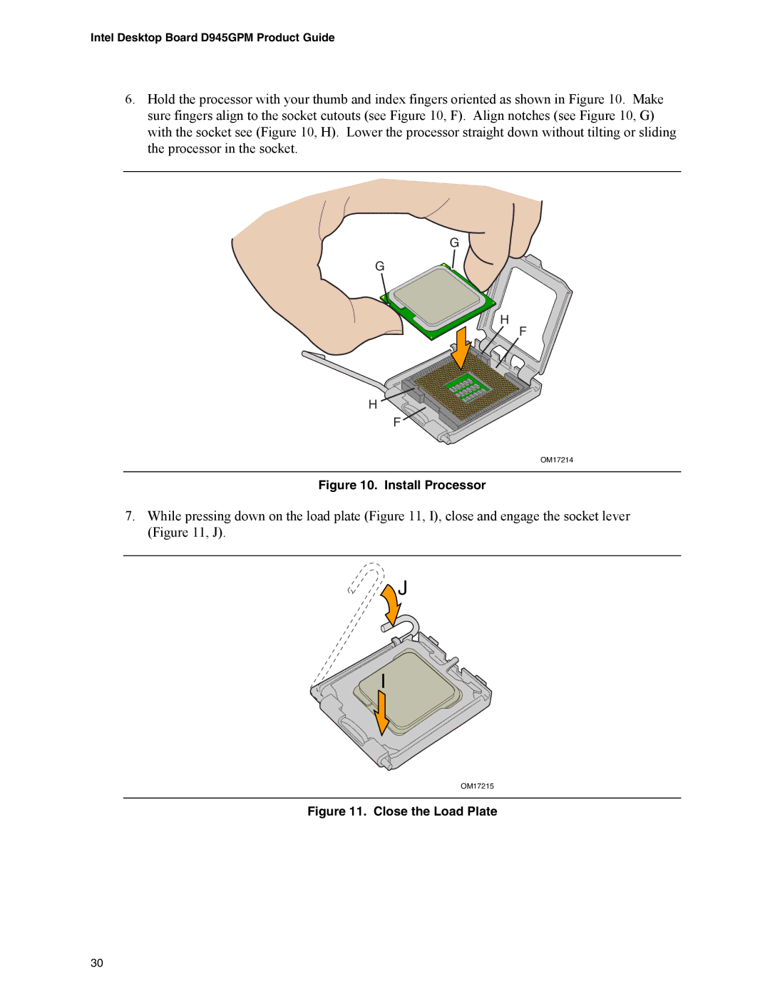 Intel D945GPM manual Install Processor 