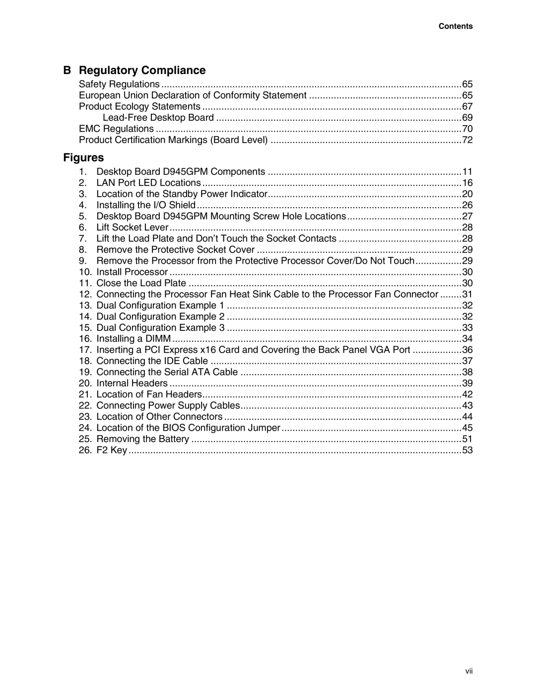 Intel D945GPM manual Figures 