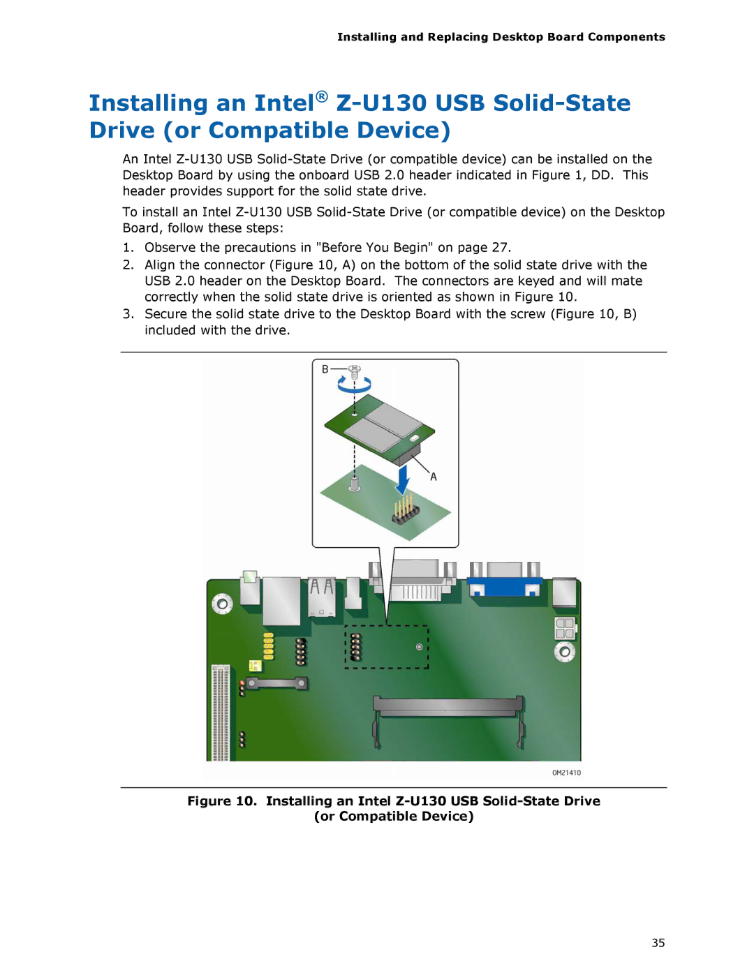 Intel D945GSEJT manual Installing and Replacing Desktop Board Components 