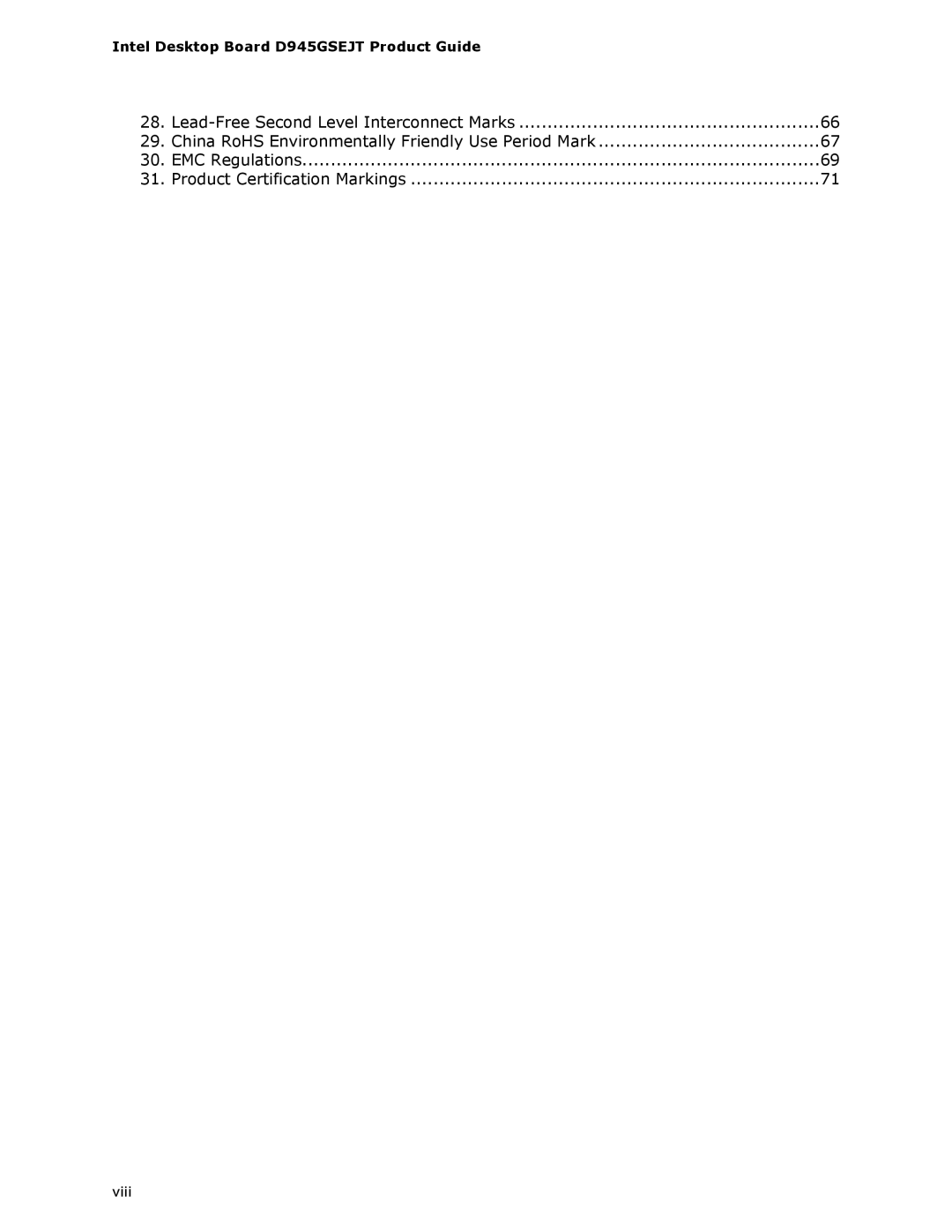 Intel D945GSEJT manual China RoHS Environmentally Friendly Use Period Mark 