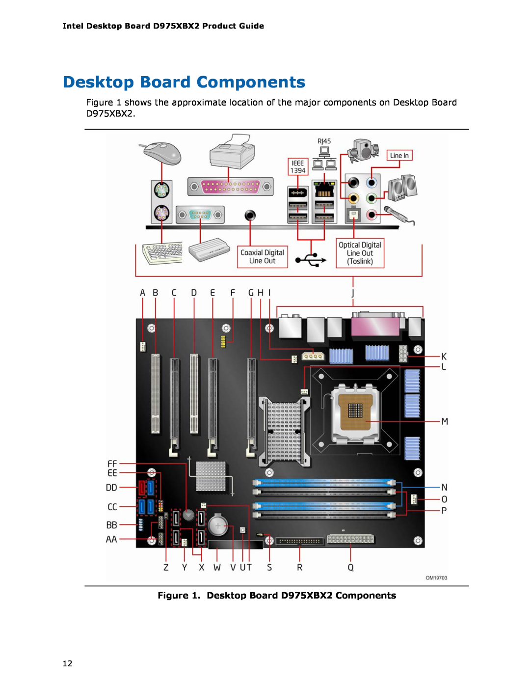 Intel manual Desktop Board Components, Desktop Board D975XBX2 Components 