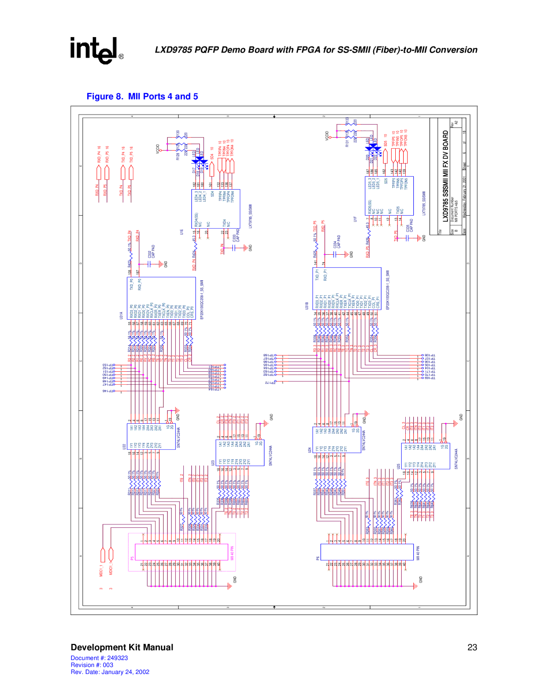 Intel Demo Board with FPGA for SS-SMII (Fiber)-to-MII Conversion, 249323-003 manual MII Ports 4 