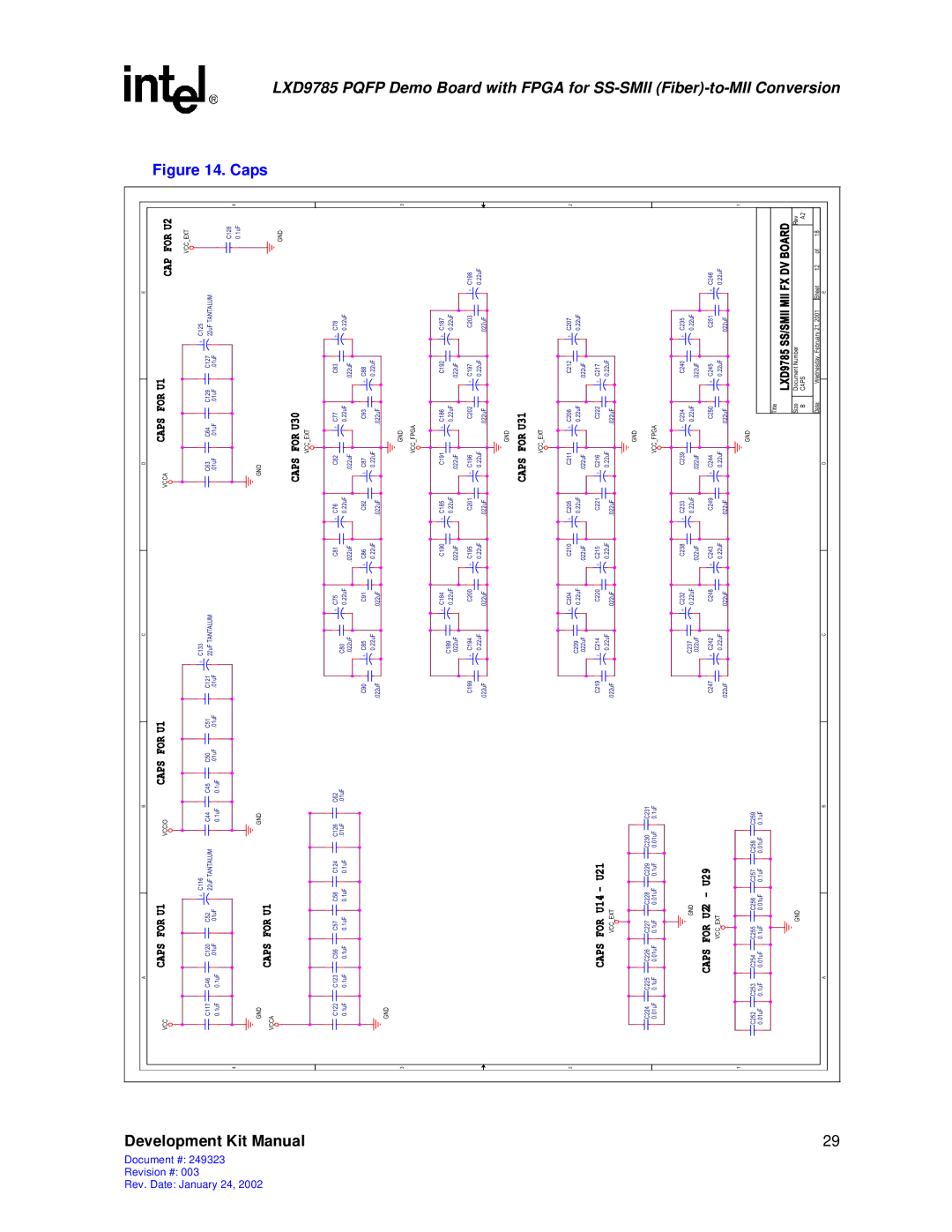 Intel Demo Board with FPGA for SS-SMII (Fiber)-to-MII Conversion, 249323-003 manual 