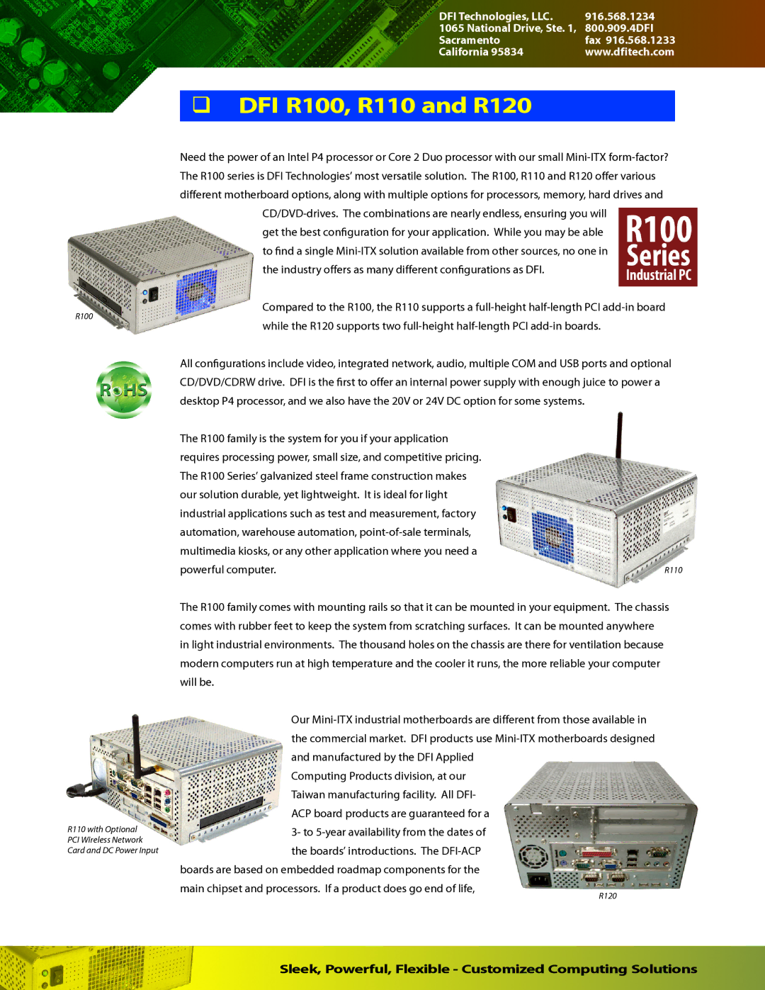 Intel DFI R110, DFI R120 manual  DFI R100, R110 and R120 