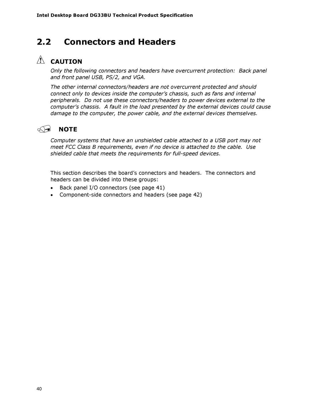 Intel DG33BU specifications Connectors and Headers 