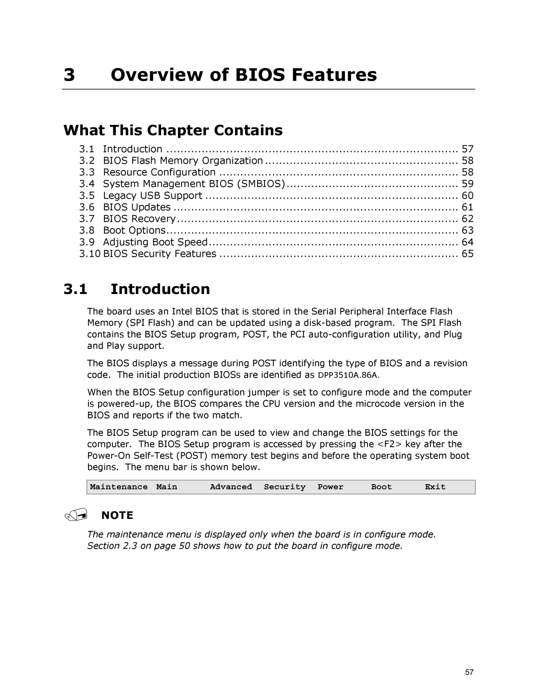 Intel DG33BU specifications Overview of Bios Features, Introduction 