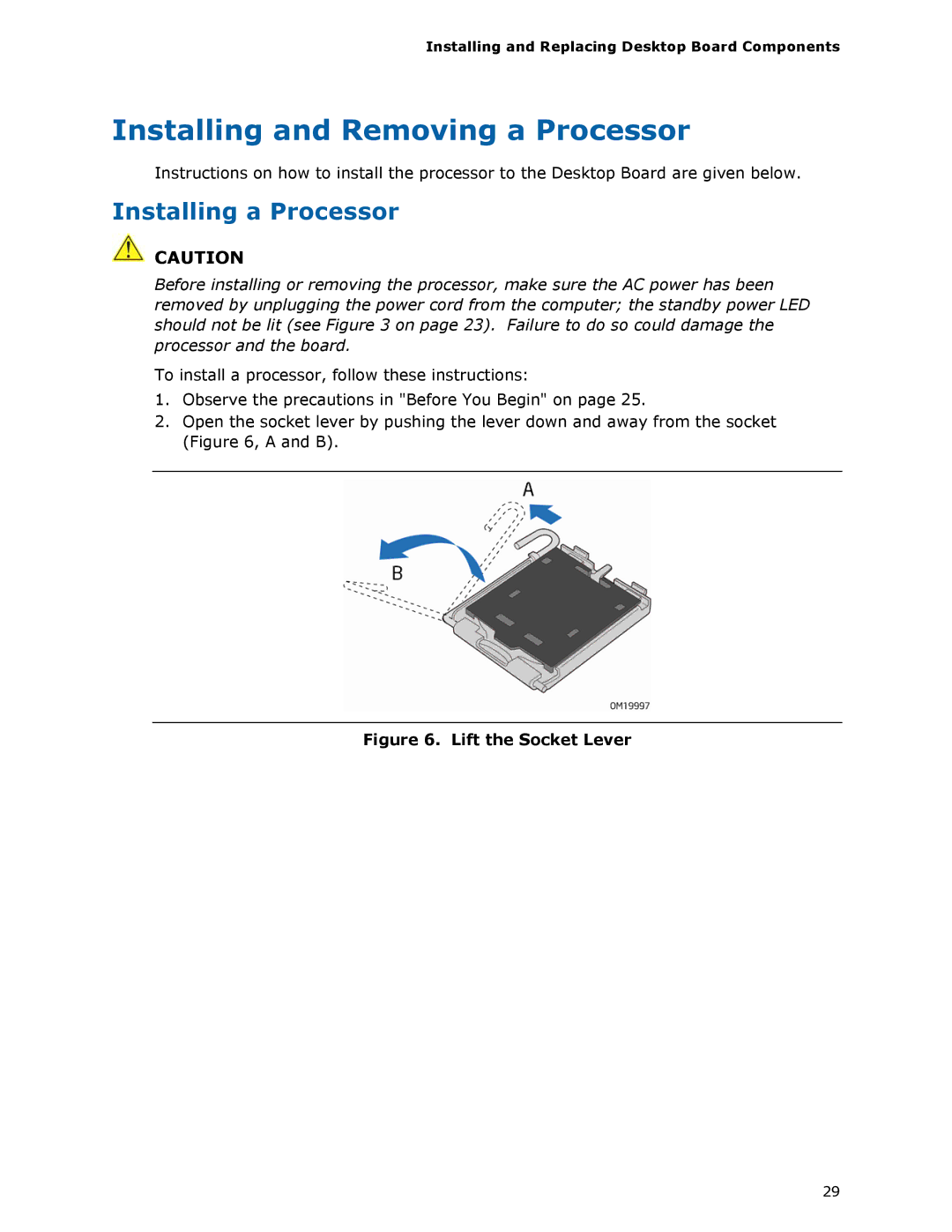 Intel DG33FB manual Installing and Removing a Processor, Installing a Processor 