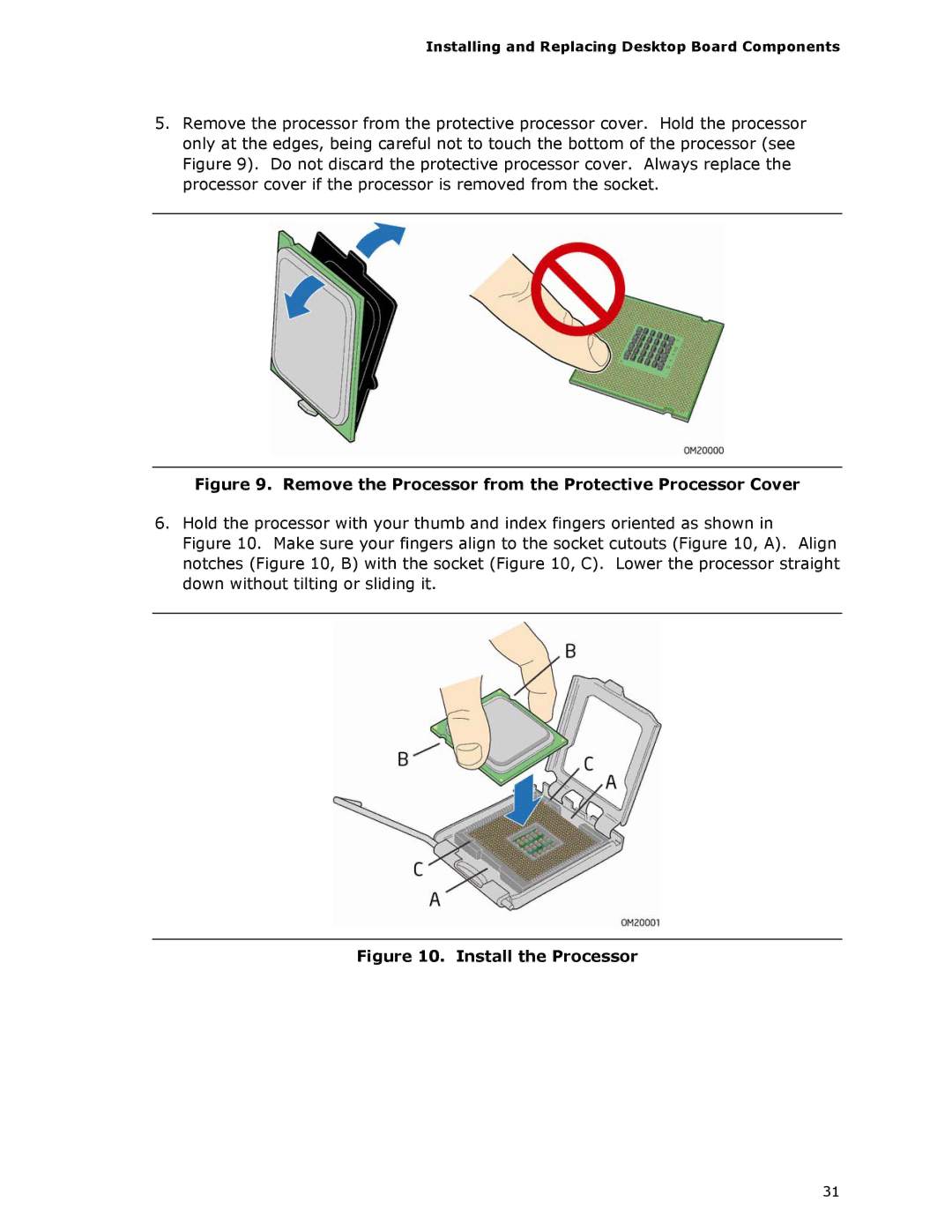 Intel DG33FB manual Remove the Processor from the Protective Processor Cover 