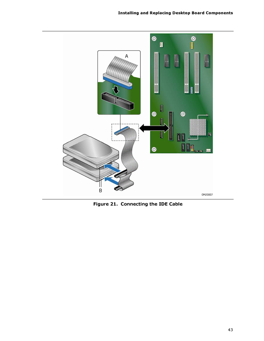 Intel DG33FB manual Connecting the IDE Cable 