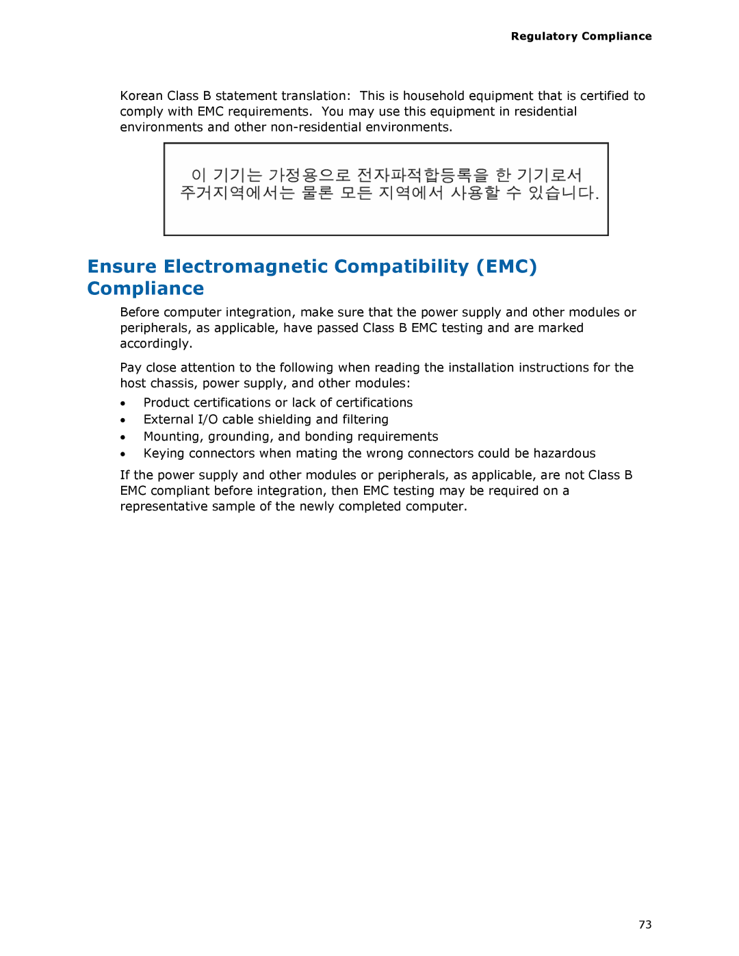 Intel DG33FB manual Ensure Electromagnetic Compatibility EMC Compliance 