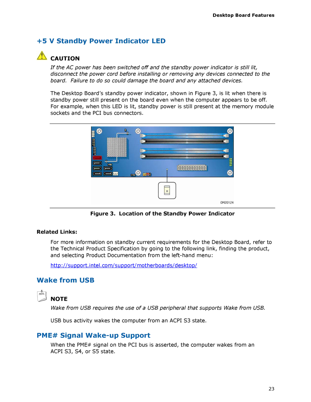 Intel DG33TL manual +5 V Standby Power Indicator LED 