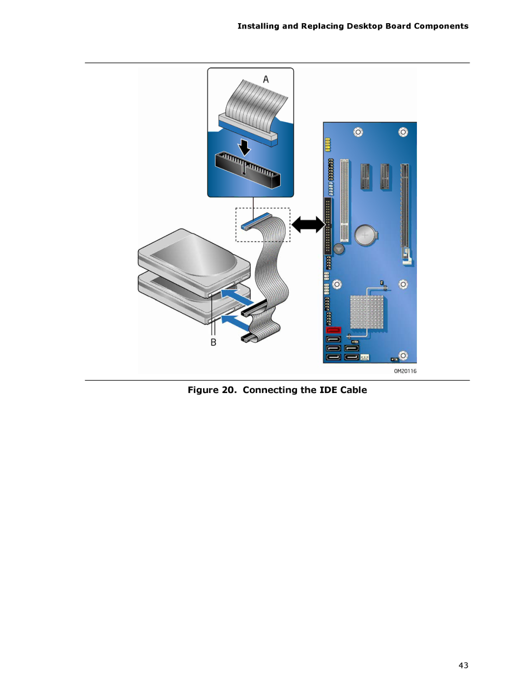 Intel DG33TL manual Connecting the IDE Cable 