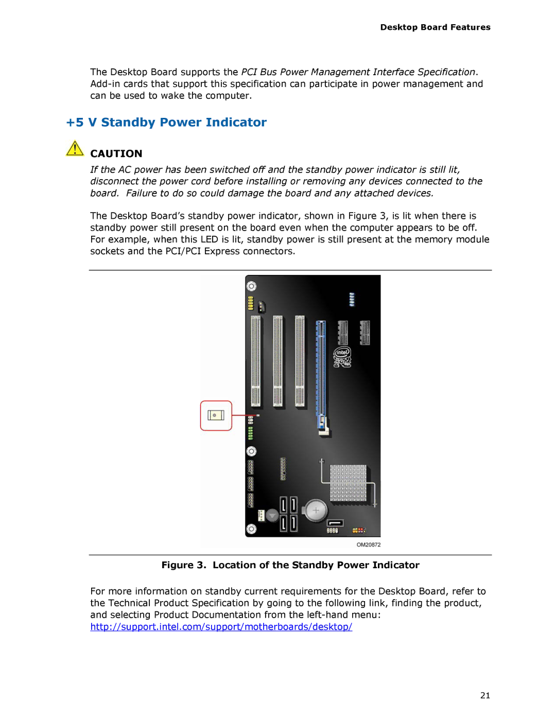 Intel DP45SG manual +5 V Standby Power Indicator, Location of the Standby Power Indicator 