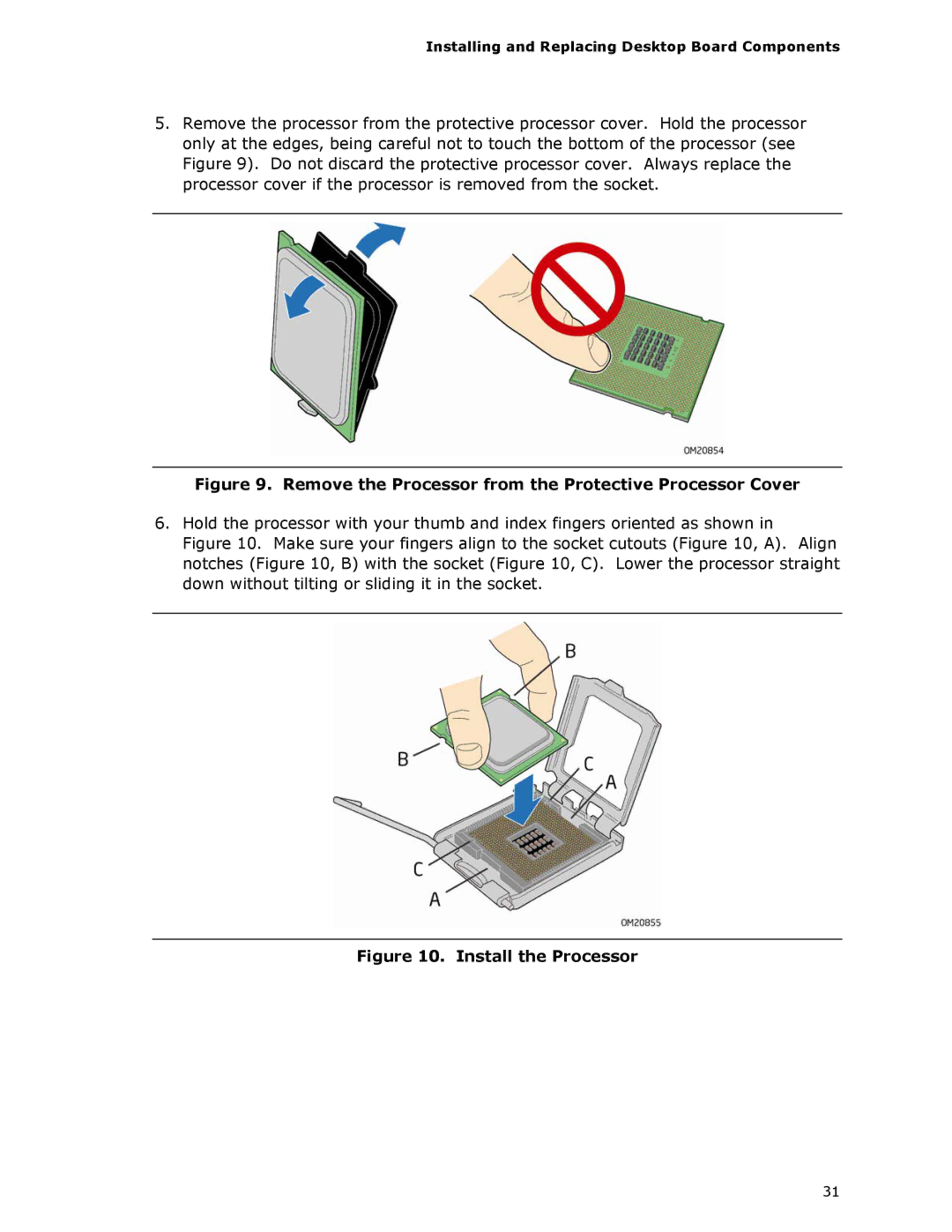 Intel DP45SG manual Remove the Processor from the Protective Processor Cover 