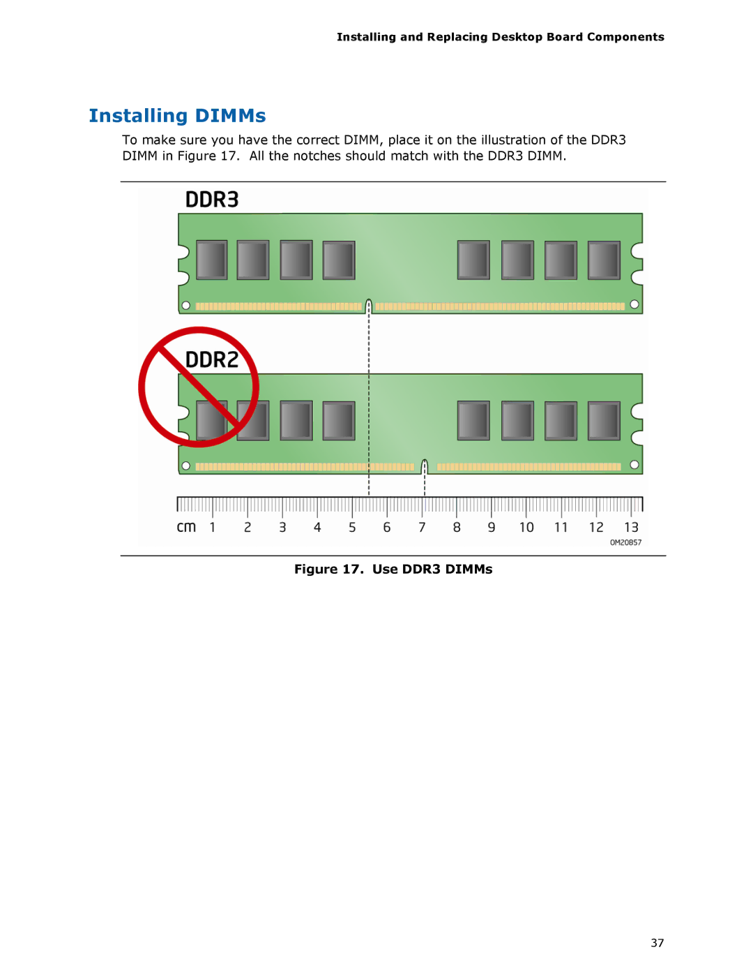 Intel DP45SG manual Installing DIMMs, Use DDR3 DIMMs 