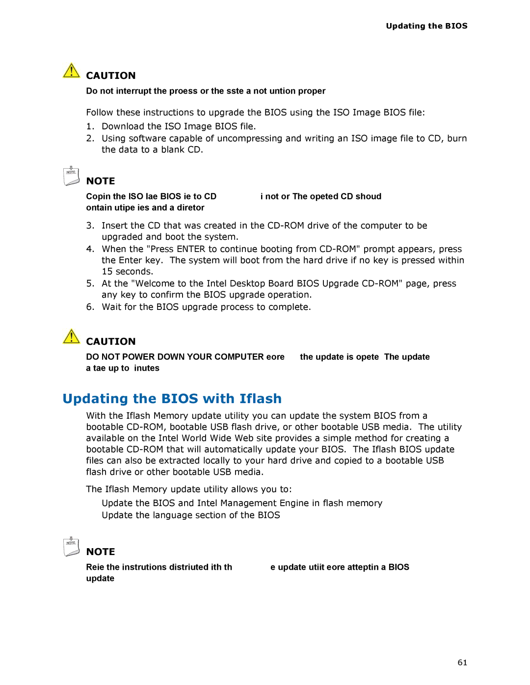 Intel DP965LT manual Updating the Bios with Iflash 