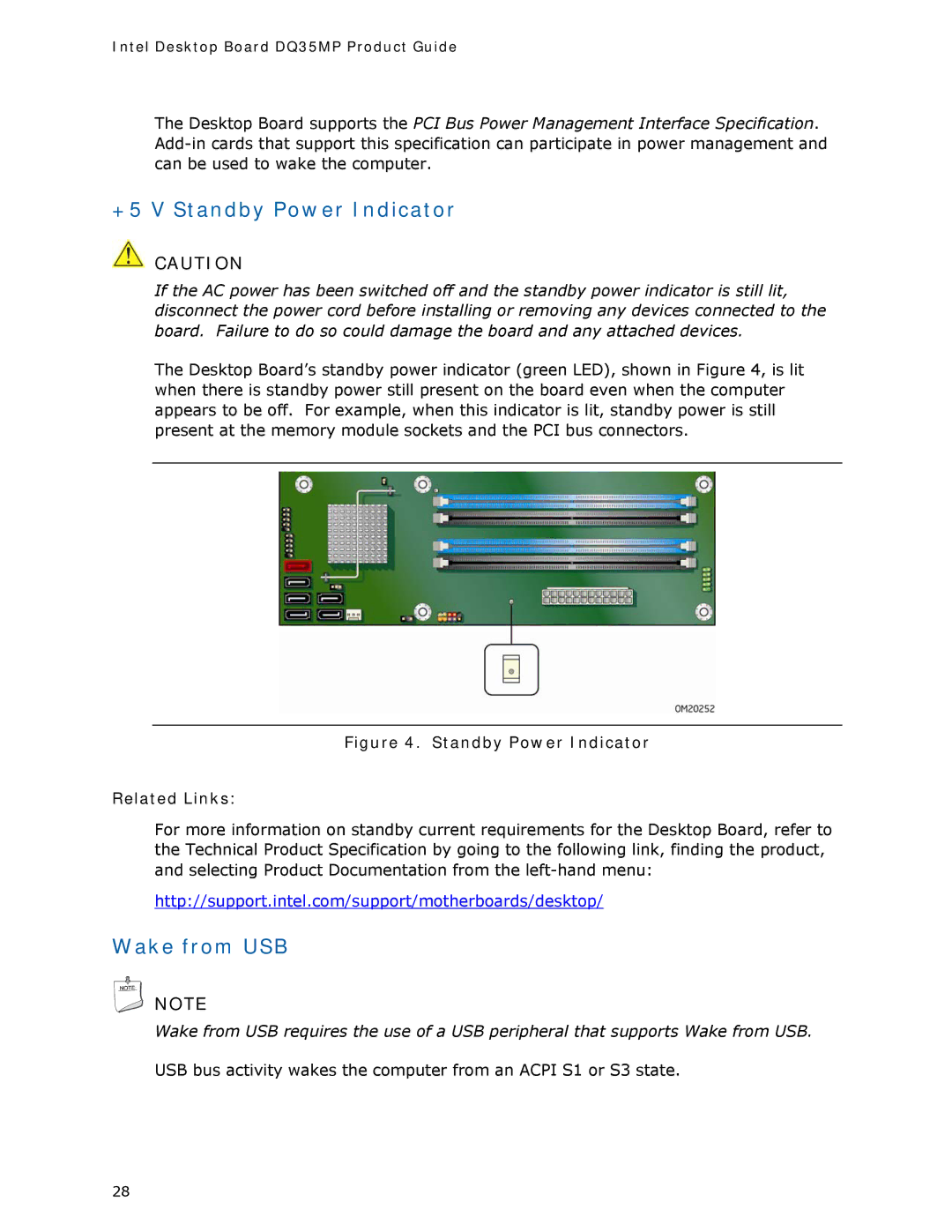 Intel DQ35MP manual +5 V Standby Power Indicator 