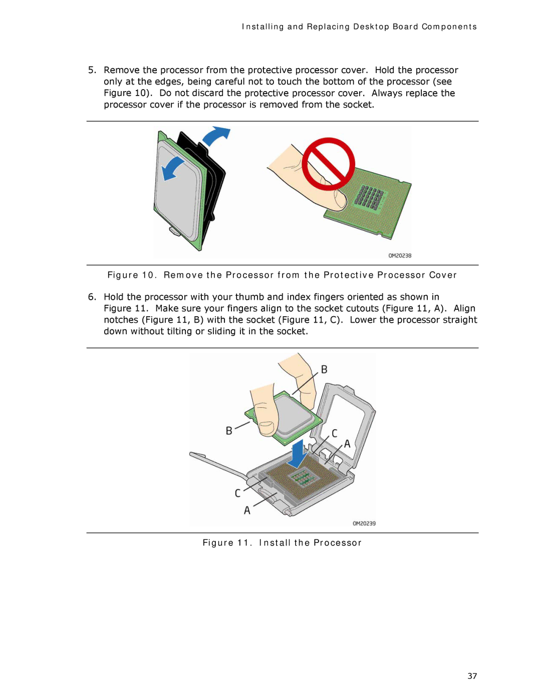 Intel DQ35MP manual Remove the Processor from the Protective Processor Cover 