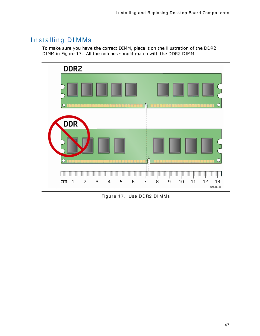 Intel DQ35MP manual Installing DIMMs, Use DDR2 DIMMs 