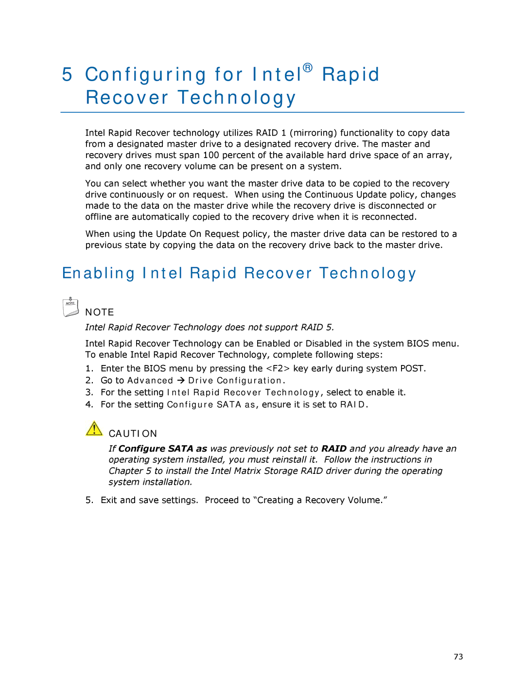 Intel DQ35MP manual Configuring for Intel Rapid Recover Technology, Enabling Intel Rapid Recover Technology 