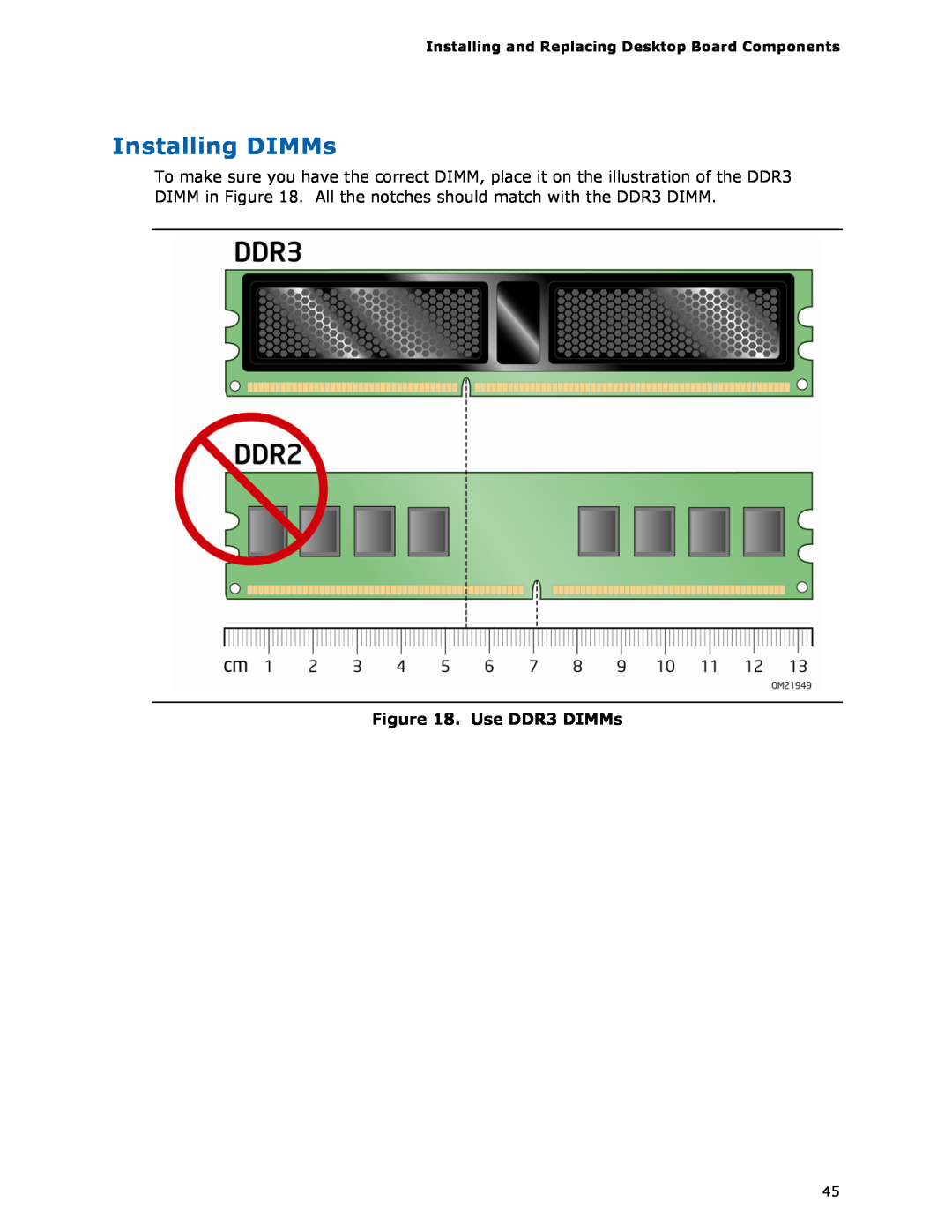 Intel DQ57TM manual Installing DIMMs, Use DDR3 DIMMs 