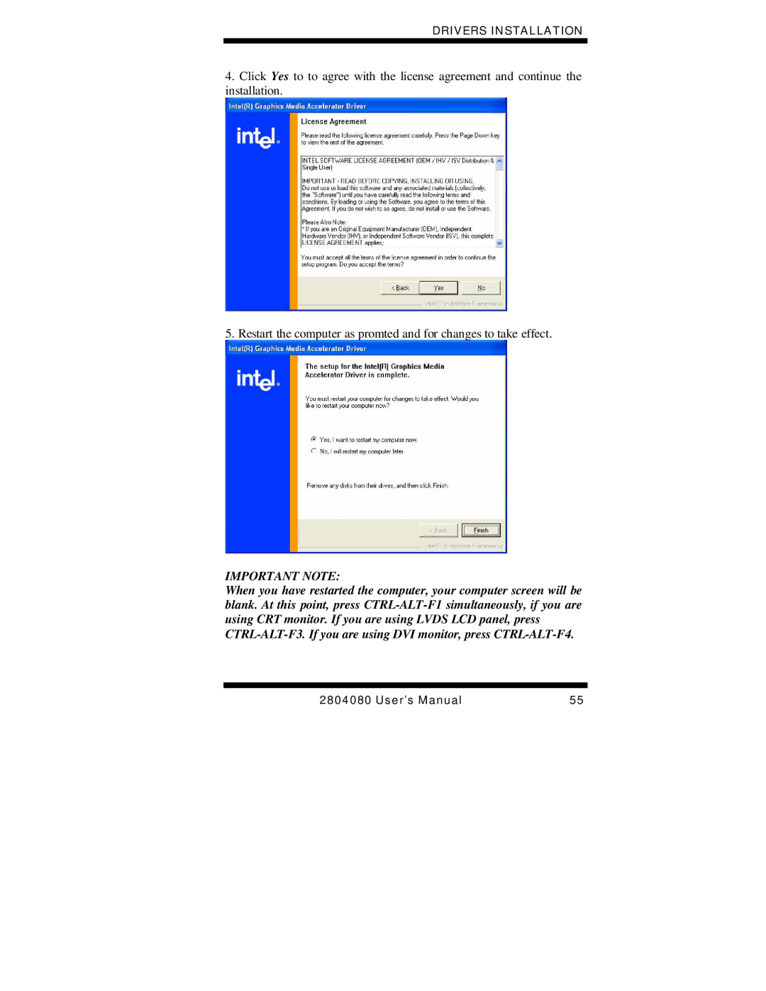 Intel 2804080, Duo/Solo 945GM user manual Important Note 