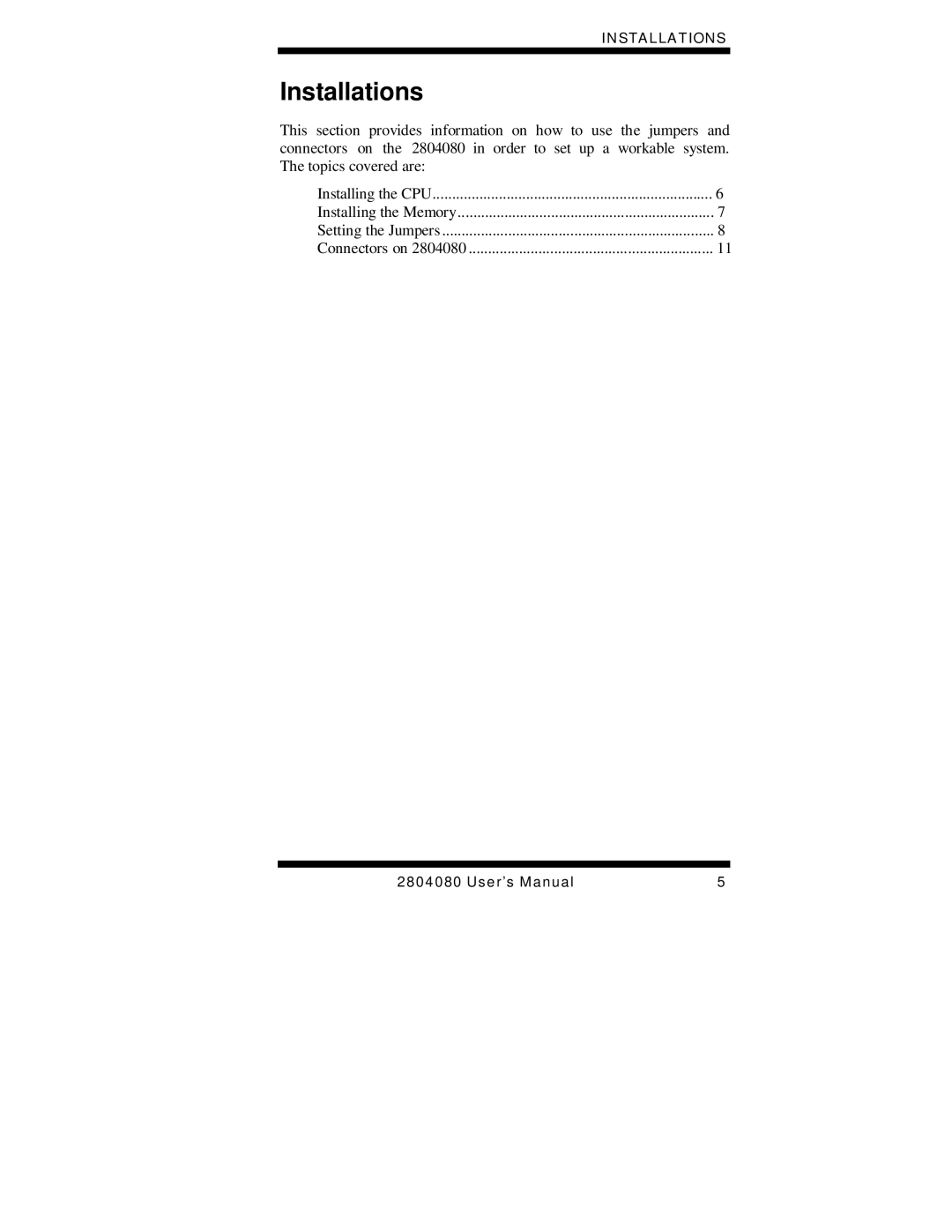 Intel 2804080, Duo/Solo 945GM user manual Installations 