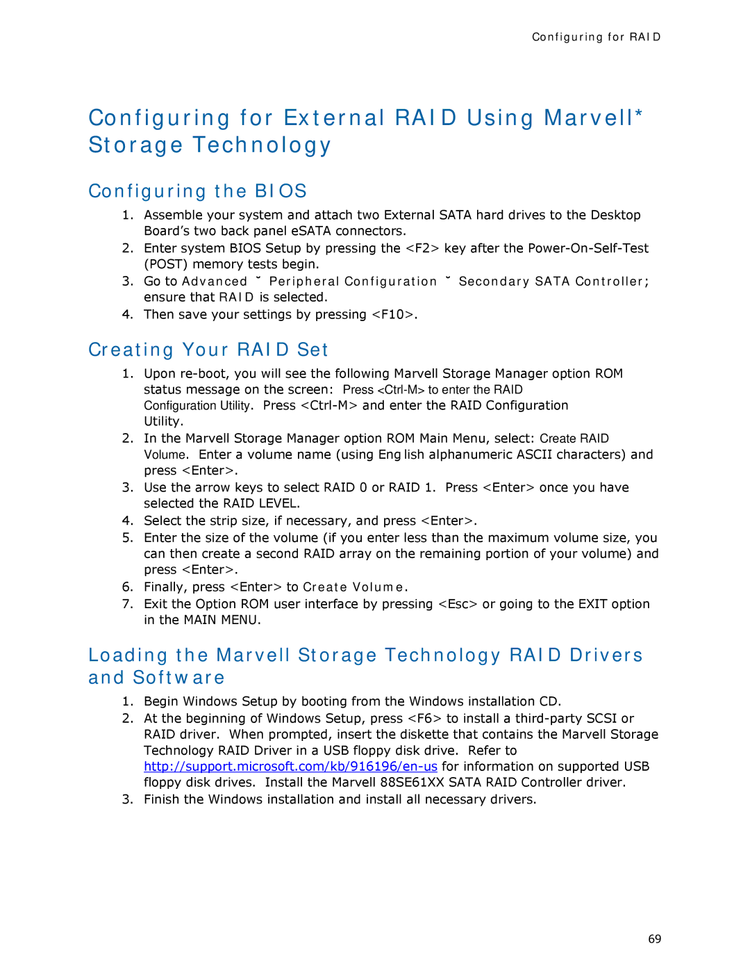 Intel DX48BT2 manual Configuring for RAID 