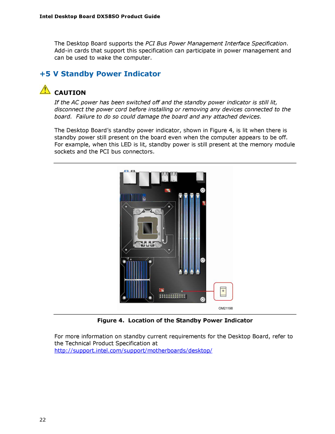 Intel DX58SO manual +5 V Standby Power Indicator 