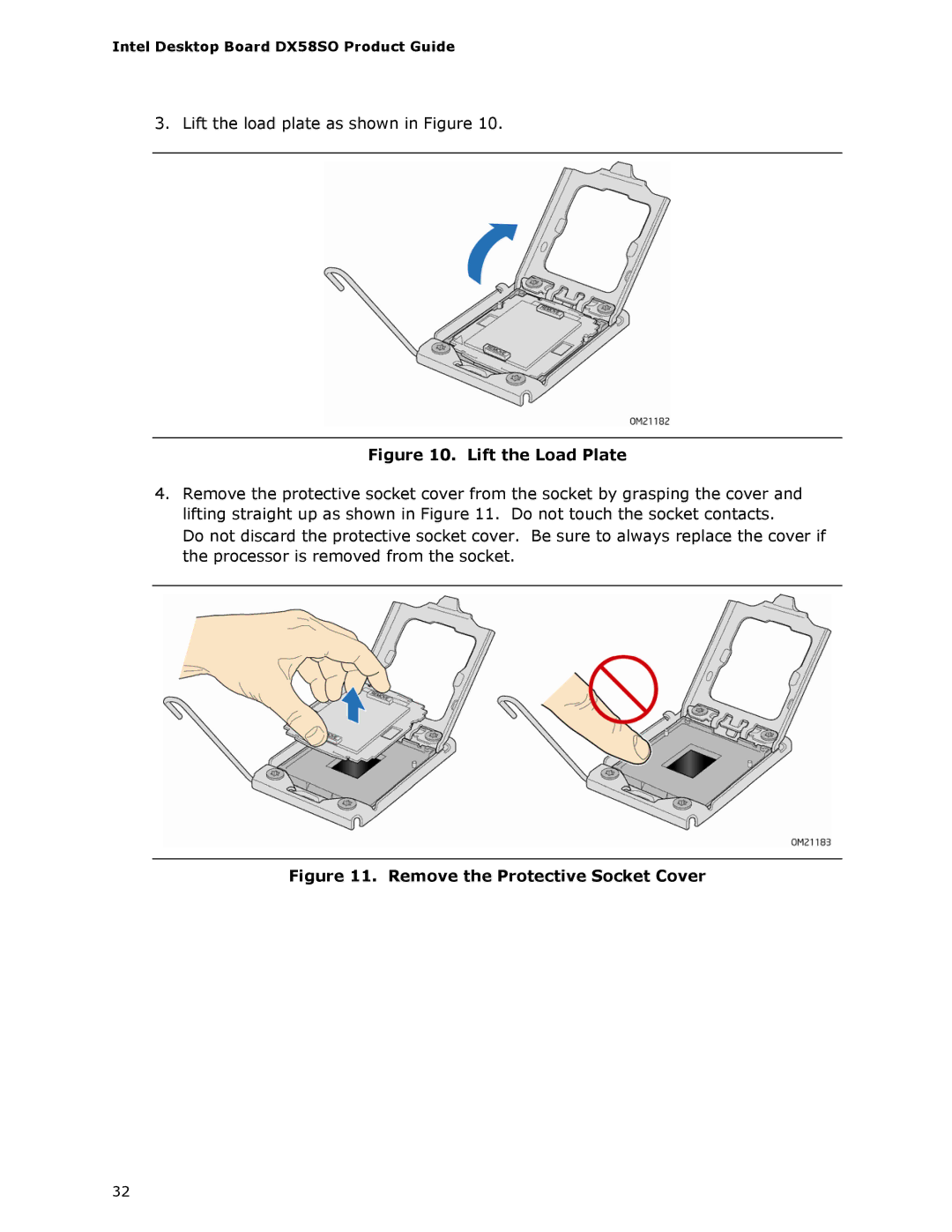 Intel DX58SO manual Lift the Load Plate 