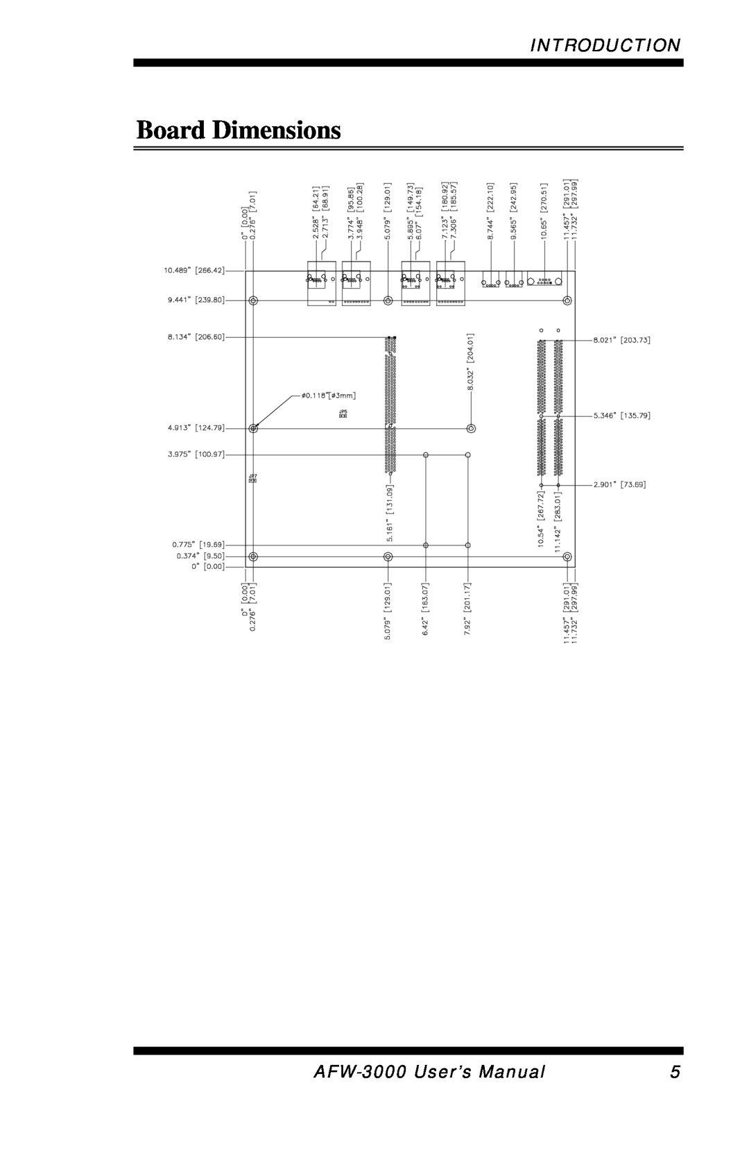 Intel E7501 user manual Board Dimensions, Introduction, AFW-3000User’s Manual 