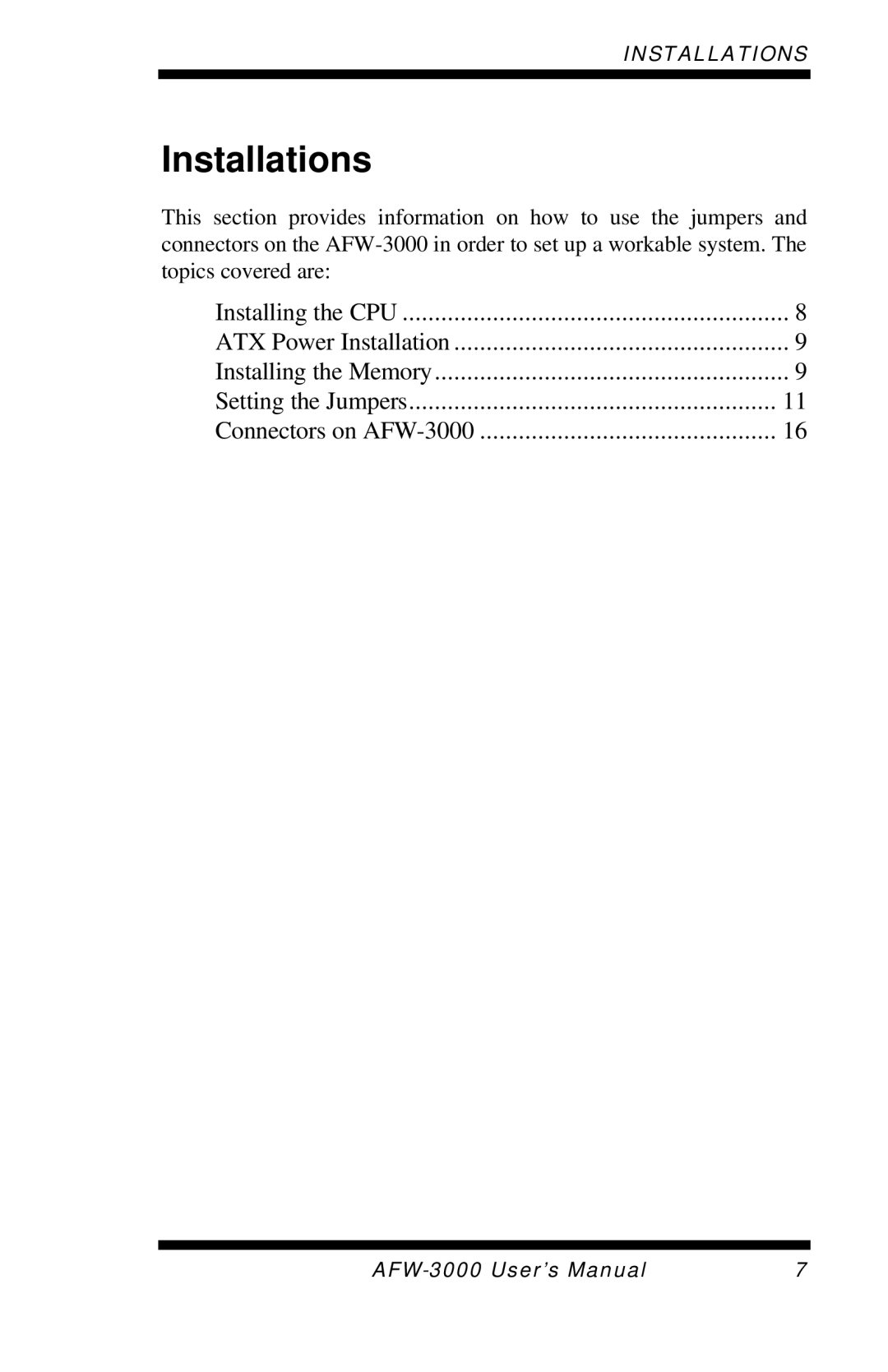 Intel E7501 user manual Installations 