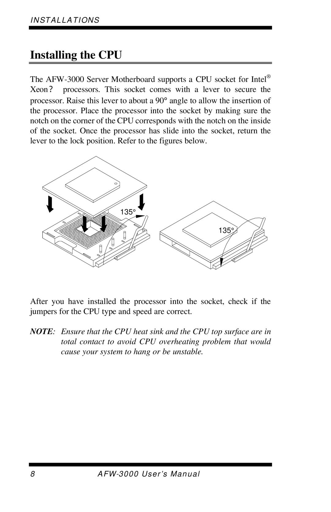 Intel E7501 user manual Installing the CPU 