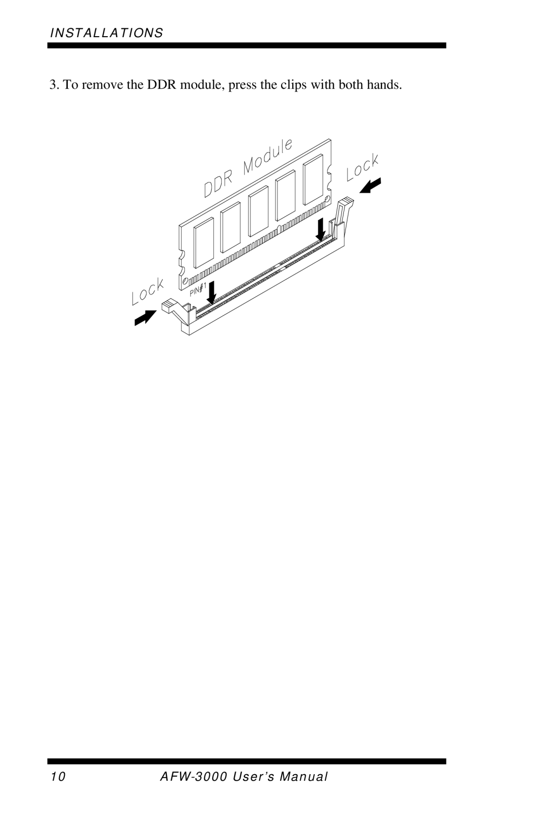 Intel E7501 user manual To remove the DDR module, press the clips with both hands 